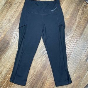 Nike Dri Fit Women's Black Leggings Tennis Fitness Athletic Running Size S